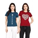Women Cotton Printed T-Shirt Combo Pack of
