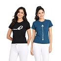 Women Cotton Printed T-Shirt Combo Pack of