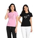 Women Cotton Printed T-Shirt Combo Pack of