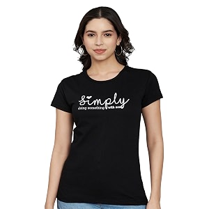 Women Cotton Regular Fit Round Neck T-Shirt