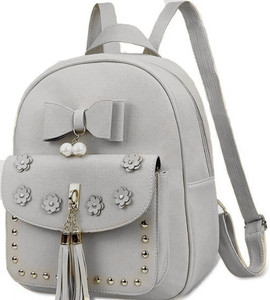 women craft small 10 l backpack small 12 l backpack fahsion leather backpack bags for women  girls grey
