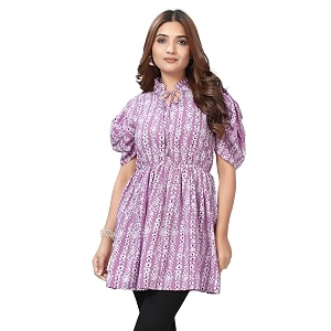 Women Crepe Stylish Solid Trendy Tunic Tops