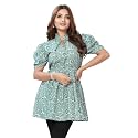 Women Crepe Stylish Solid Trendy Tunic Tops