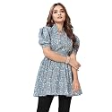 Women Crepe Stylish Solid Trendy Tunic Tops