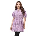 Women Crepe Stylish Solid Trendy Tunic Tops