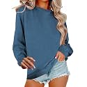 Women Crew Neck Sweatshirts Fall Casual Oversized Sweat Shirts Long Sleeve Cute Preppy Sweatshirt Comfort Pullover
