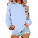 Women Crew Neck Sweatshirts Fall Casual Oversized Sweat Shirts Long Sleeve Cute Preppy Sweatshirt Comfort Pullover