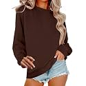 Women Crew Neck Sweatshirts Fall Casual Oversized Sweat Shirts Long Sleeve Cute Preppy Sweatshirt Comfort Pullover