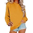 Women Crew Neck Sweatshirts Fall Casual Oversized Sweat Shirts Long Sleeve Cute Preppy Sweatshirt Comfort Pullover