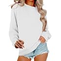 Women Crew Neck Sweatshirts Fall Casual Oversized Sweat Shirts Long Sleeve Cute Preppy Sweatshirt Comfort Pullover