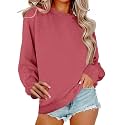 Women Crew Neck Sweatshirts Fall Casual Oversized Sweat Shirts Long Sleeve Cute Preppy Sweatshirt Comfort Pullover