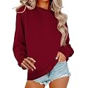 Women Crew Neck Sweatshirts Fall Casual Oversized Sweat Shirts Long Sleeve Cute Preppy Sweatshirt Comfort Pullover