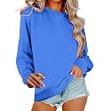 Women Crew Neck Sweatshirts Fall Casual Oversized Sweat Shirts Long Sleeve Cute Preppy Sweatshirt Comfort Pullover