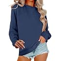 Women Crew Neck Sweatshirts Fall Casual Oversized Sweat Shirts Long Sleeve Cute Preppy Sweatshirt Comfort Pullover