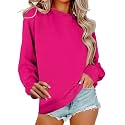 Women Crew Neck Sweatshirts Fall Casual Oversized Sweat Shirts Long Sleeve Cute Preppy Sweatshirt Comfort Pullover