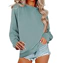 Women Crew Neck Sweatshirts Fall Casual Oversized Sweat Shirts Long Sleeve Cute Preppy Sweatshirt Comfort Pullover