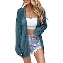 Women Crochet Lightweight Cardigan Cover Up Open Front Long Sleeve Summer Cardigans
