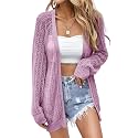 Women Crochet Lightweight Cardigan Cover Up Open Front Long Sleeve Summer Cardigans