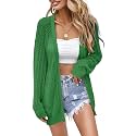 Women Crochet Lightweight Cardigan Cover Up Open Front Long Sleeve Summer Cardigans