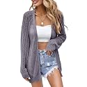 Women Crochet Lightweight Cardigan Cover Up Open Front Long Sleeve Summer Cardigans