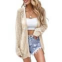 Women Crochet Lightweight Cardigan Cover Up Open Front Long Sleeve Summer Cardigans