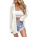 Women Crochet Lightweight Cardigan Cover Up Open Front Long Sleeve Summer Cardigans