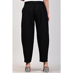 Women Elastic Waist Regular Fit Casual Cotton