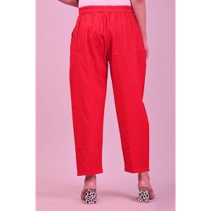 Women Elastic Waist Regular Fit Casual Cotton