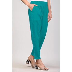 Women Elastic Waist Regular Fit Casual Cotton