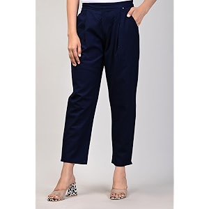 Women Elastic Waist Regular Fit Casual Cotton