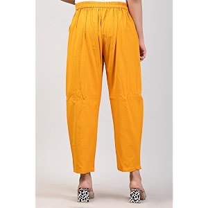 Women Elastic Waist Regular Fit Casual Cotton