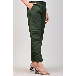 Women Elastic Waist Regular Fit Casual Cotton