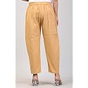 Women Elastic Waist Regular Fit Casual Cotton