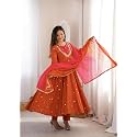 Women Elegant Embroidered Sequence Anarkali Three Piece