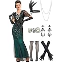 Women Evening Maxi Long Dress 1920s Sequin