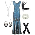 Women Evening Maxi Long Dress 1920s Sequin