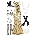 Women Evening Maxi Long Dress 1920s Sequin