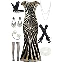 Women Evening Maxi Long Dress 1920s Sequin