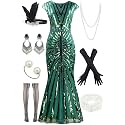 Women Evening Maxi Long Dress 1920s Sequin