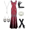 Women Evening Maxi Long Dress 1920s Sequin