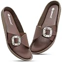 Women Fashion Cross Strap Sliders with Crystal