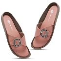 Women Fashion Cross Strap Sliders with Crystal