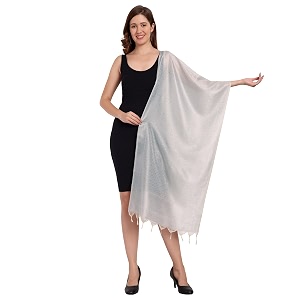 tasselled blue black scarf for women  large amp lightweight polysilk stole for women  stylish hair amp neck scarf wrap amp head scarf for women  silk feel stole for girls - all season