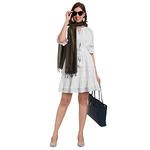 crosskulture tasselled silken feel scarf  large amp lightweight polysilk stole for women  stylish hair amp neck scarf wrap amp head scarf