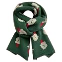 Women’s Wool Scarf – Christmas Winter Knitted Neck Wrap, Soft Warm Festive Scarf 160x20cm