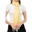 Tasselled Yellow Scarf for Women | Large &amp; Lightweight PolySilk Stole for Women | Stylish Hair &amp; Neck Scarf, Wrap, &amp; Head Scarf for Women | Silk feel Stole for Girls - All Season