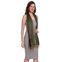 Tasselled HennaGreen Scarf for Women | Large &amp; Lightweight PolySilk Stole for Women | Stylish Hair &amp; Neck Scarf, Wrap, &amp; Head Scarf for Women |Silk feel Stole for Girls-All Season