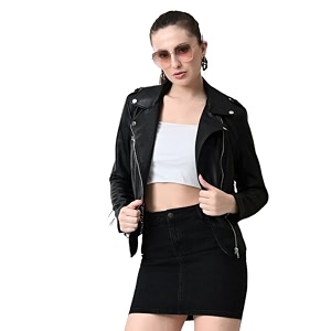 women fauxleather jacket trending biker