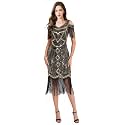 Women Flapper Dresses 1920s V Neck Beaded Fringed Great Gatsby Club &amp; Night Out Dresses