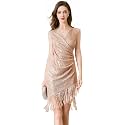 Women Flapper Dresses 1920s V Neck Beaded Fringed Great Gatsby Club &amp; Night Out Dresses